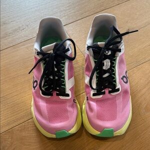 On Running - Cloud Surfer - Pink and Lime Sneakers